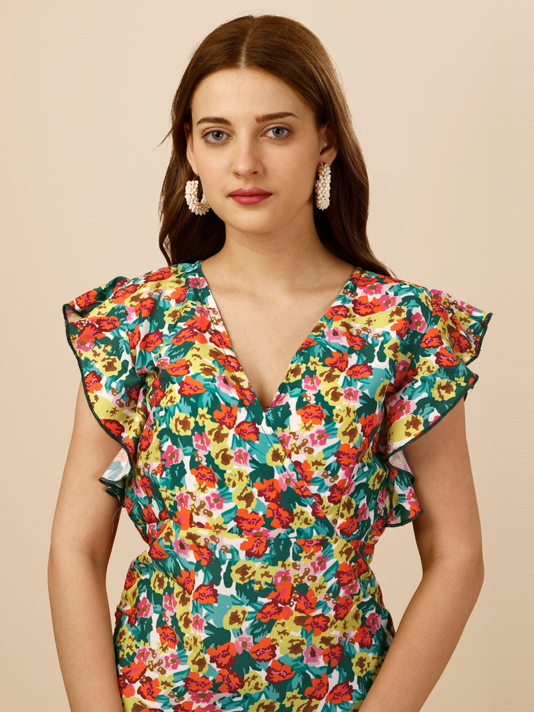 Ally Floral A-Line Short Dress