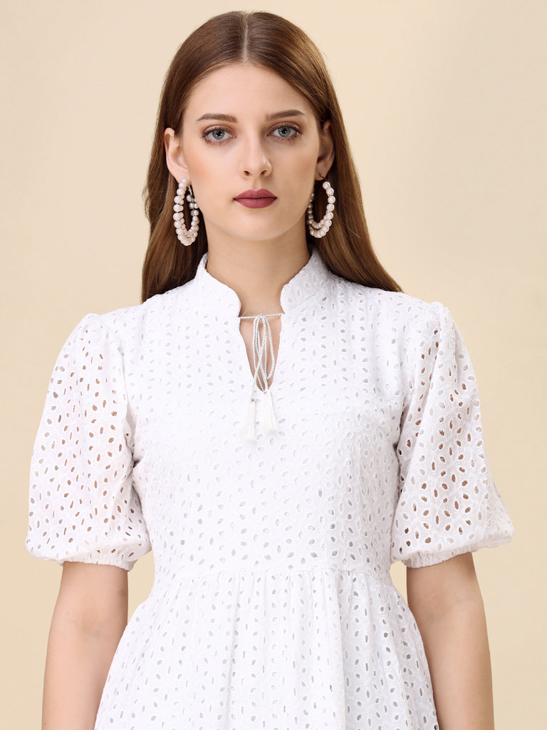 White Broderie Dress