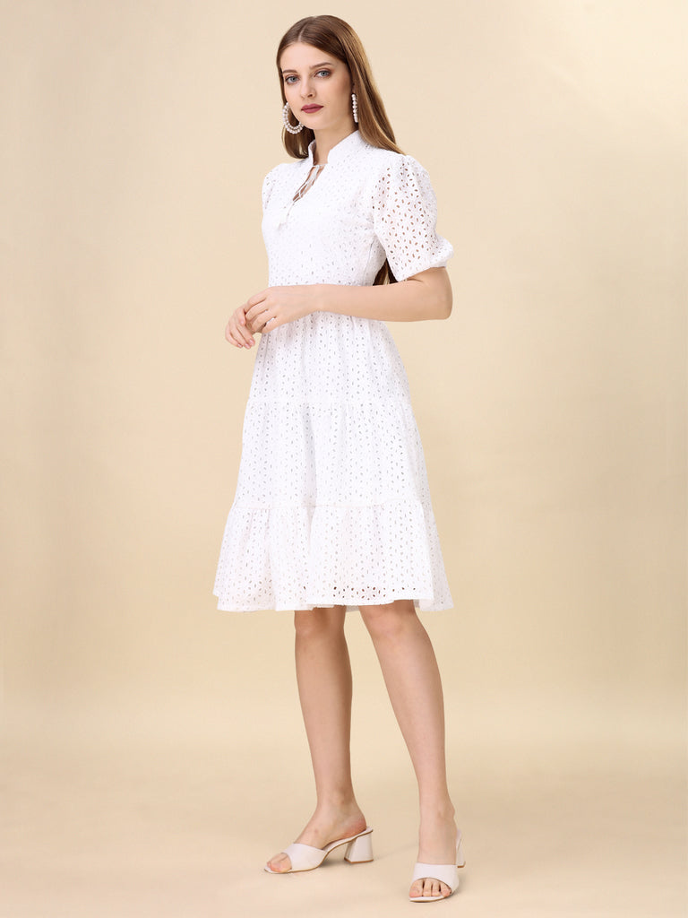 White Broderie Dress