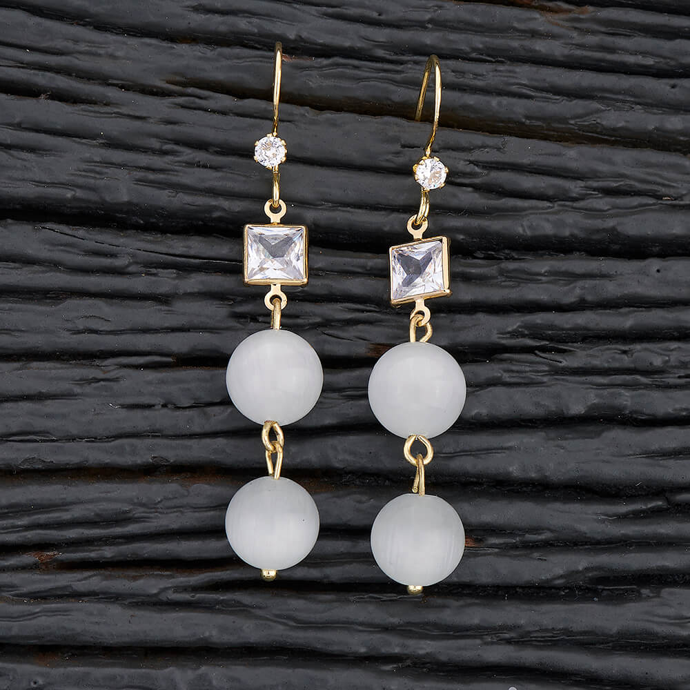 Alymys Monalisa Stone Pearl Earrings