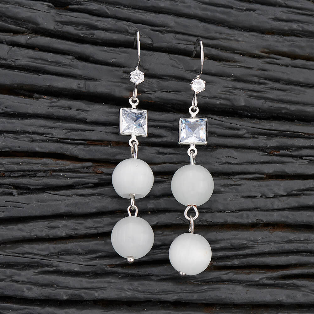 Alymys Monalisa Stone Pearl Earrings